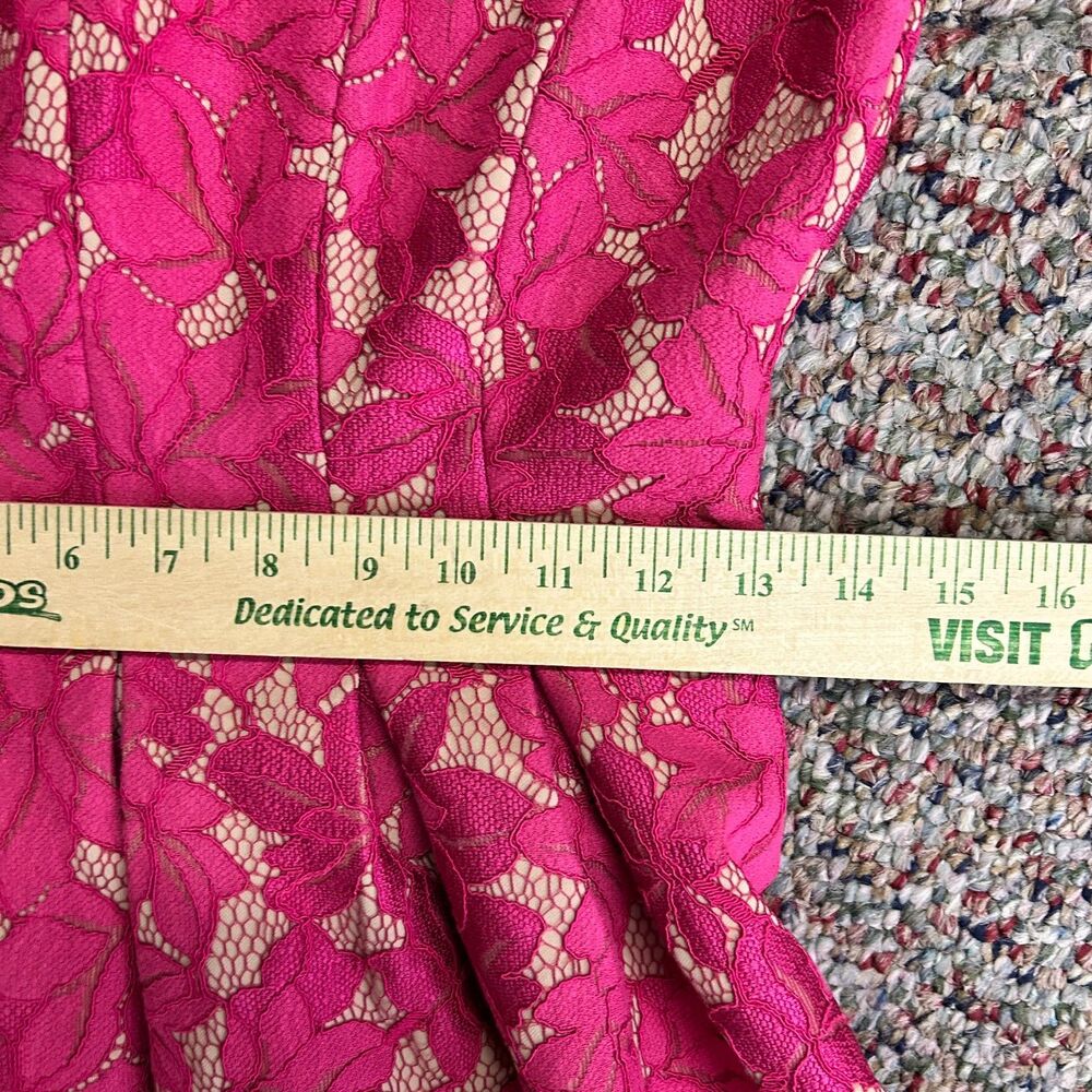 Lulus NWOT Seasons of Love Bright Pink Lace Halter Skater Mini Dress Size S - Picture 13 of 14